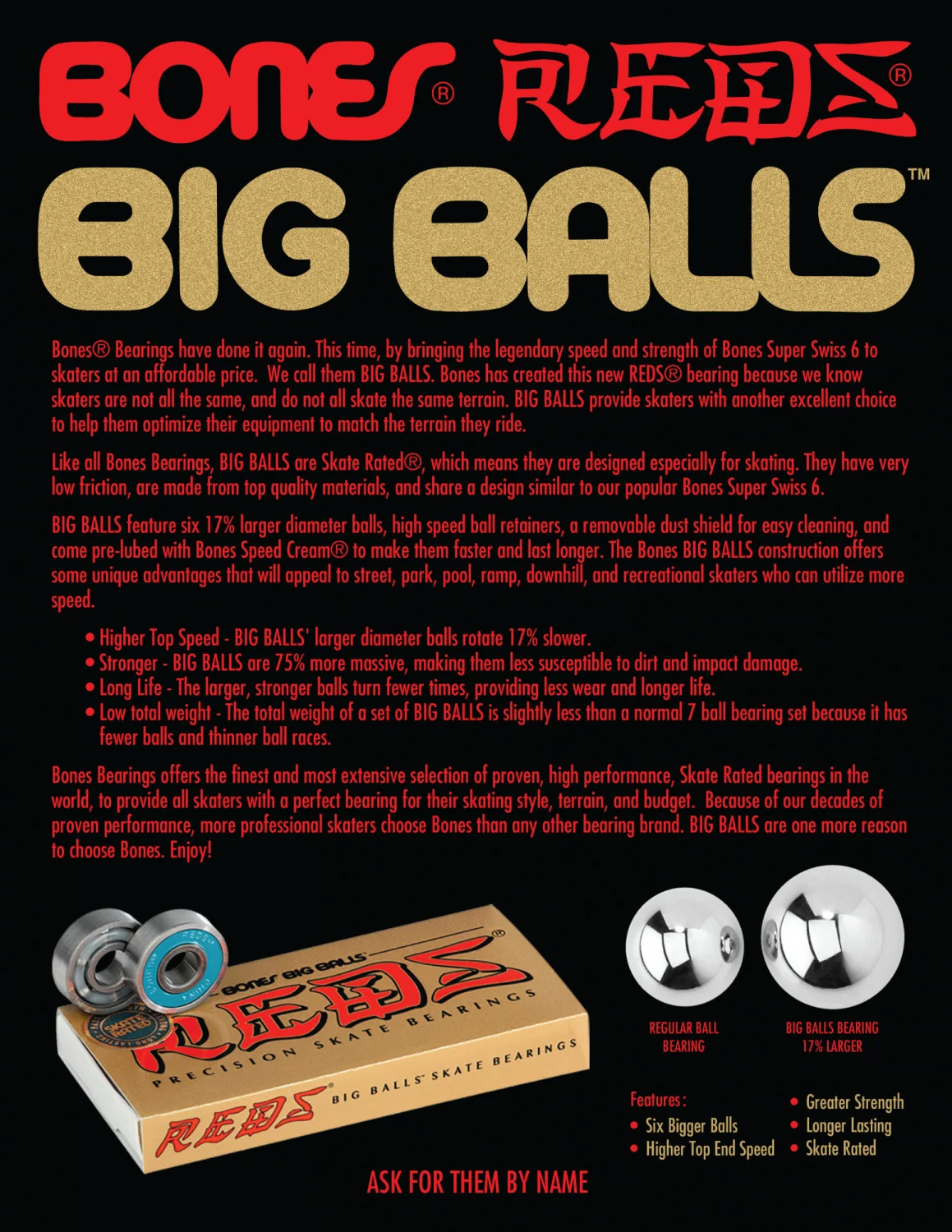 Bones Reds Big Balls skate bearings - Image 3