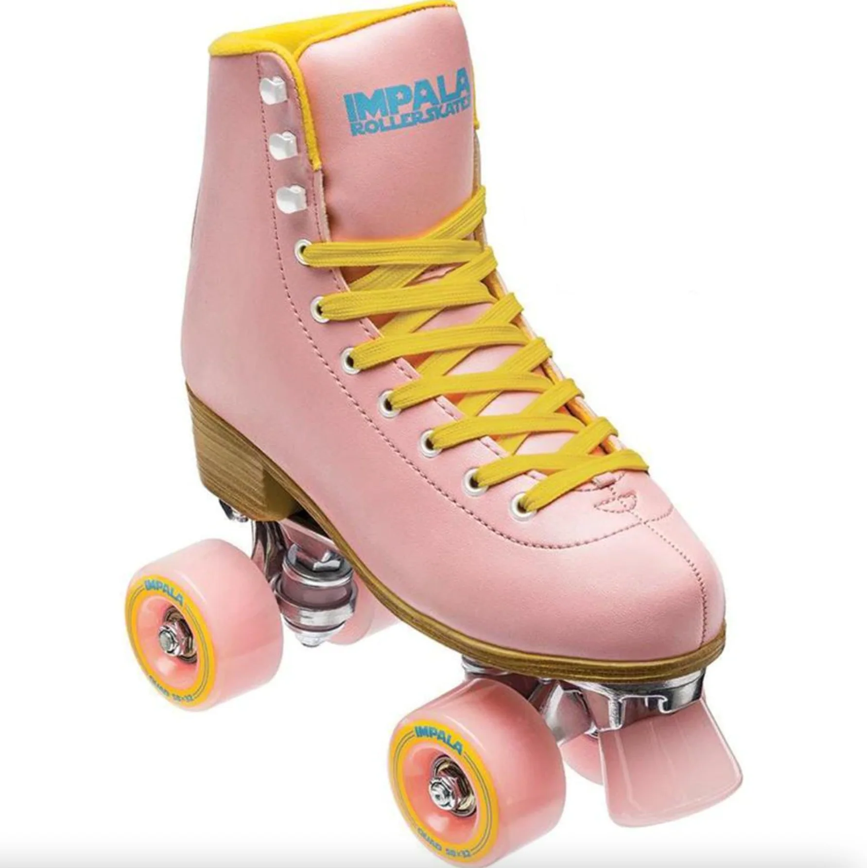Impala Pink & Yellow roller skates - Image 3